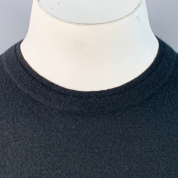 AKRIS Size 12 Black Cashmere Layered Crew Neck Pullover - Picture 2 of 6